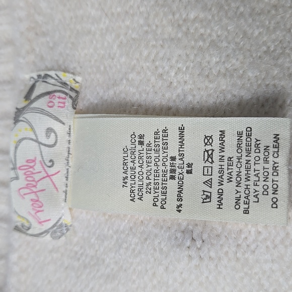 NWT FREE PEOPLE All Star Stripe Poncho Cream Knit Sweater Vest Dark Stripes OS - Picture 12 of 13